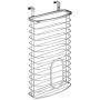 mDesign Metal Over Cabinet Kitchen Storage Organizer Holder or Basket - Hang Over Cabinet Doors in Kitchen/Pantry - Holds up to 50 Plastic Shopping Bags - Silver