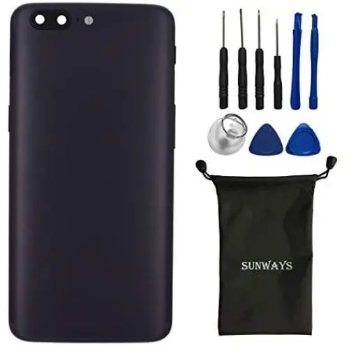 Sunways Metal Back Cover + Volume Button + On Off Button + Rear Camera Lens + Card Tray Replacement for OnePlus 5 A5000 Midnight Black Sunways Metal Back Cover + Volume Button + On Off Button + Rear Camera Lens + Card Tray Replacement for OnePlus 5 A5000 Midnight Black
