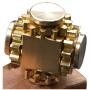 Pure Brass Fidget Cube Gears Linkage Fidget Toy Metal DIY EDC Focus Meditation Break Bad Habits ADHD (Brass)