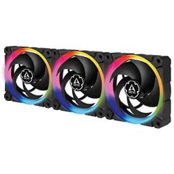 ARCTIC BioniX P120 A-RGB (Bundle 3 pc, incl. A-RGB Controller) - 120 mm Pressure-Optimised Fan with A-RGB, PWM, Cooler, Fluid Dynamic Bearing, 400-2300 RPM - Black (ACFAN00156A)