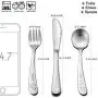 12 Piece Toddler Baby Silverware Set, E-far Stainless Steel Kids Safe Utensils, Training Metal Child Flatware Cutlery Set, Include 4 Small Spoons, 4 Forks, 4 Knives - Dishwasher Safe 12 Piece Toddler Baby Silverware Set, E-far Stainless Steel Kids Safe Utensils, Training Metal Child Flatware Cutlery Set, Include 4 Small Spoons, 4 Forks, 4 Knives - Dishwasher Safe