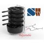 7 Adjustable Compartments Pan and Pot Lid Organizer Rack Holder, Chrome