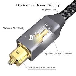 Digital Optical Audio Cable [1.8M/6ft] - Suplong Toslink Cable 24K Gold-Plated Ultra-Durability Superior Picture&Sound for [S/PDIF] LG/Samsung/Sony/Philips Sound Bar,Smart TV,Home Theater,PS4,Xbox