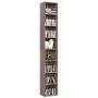 HOMFA CD DVD Storage Tower Rack, 8-Tier Wooden Media Storage Organizer Cabinet Unit, 71 Inches Height Bookshelf Display Bookcase with Adjustable Shelves for CDs, Books, Video Games, Arts, Oak