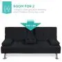 Best Choice Products Linen Upholstered Modern Convertible Folding Futon Sofa Bed w/Removable Armrests, Metal Legs, 2 Cupholders - Black Best Choice Products Linen Upholstered Modern Convertible Folding Futon Sofa Bed w/Removable Armrests, Metal Legs, 2 Cupholders - Black