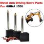 HUANRUOBAIHUO 3 Pcs DIY Upgrade Metal Arm Driving Servo Parts for HUINA 1550 RC Crawler Car 15CH 2.4G 1:14 RC Metal Excavator Metal Arm Part Quadcopters Accessories (Color : Without servo)