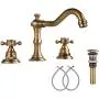 GGStudy 8 inch 2 Handles 3 Holes Widespread Bathroom Sink Faucet Antique Brass Bathroom Vanity Faucet Basin Mixer Tap Faucet Washingroom Faucet Matching Metal Pop Up Drain with Overflow GGStudy 8 inch 2 Handles 3 Holes Widespread Bathroom Sink Faucet Antique Brass Bathroom Vanity Faucet Basin Mixer Tap Faucet Washingroom Faucet Matching Metal Pop Up Drain with Overflow