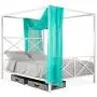 Best Choice Products 4-Post Queen Size Modern Metal Canopy Bed w/Mattress Support, Built-in Headboard, Footboard, Classic, Customizable Design - White Best Choice Products 4-Post Queen Size Modern Metal Canopy Bed w/Mattress Support, Built-in Headboard, Footboard, Classic, Customizable Design - White