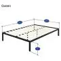 Olee Sleep 14 Inch Modern Metal Platform Bed Frame / Mattress Foundation / Wood Slat Support / No Box Spring Needed, Queen, Black