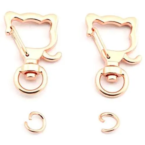 Lind Kitchen 10pcs Metal Swivel Clasps Lobster Clasp Snap Hook Cute Cat Shape DIY Keychain Accessories(Rose Gold) Lind Kitchen 10pcs Metal Swivel Clasps Lobster Clasp Snap Hook Cute Cat Shape DIY Keychain Accessories(Rose Gold)