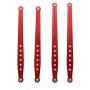 Machined Metal Front & Rear Suspension Links Linkage Rod for AXIAL SCX10 Electric 4WD Jeep Wrangler 4-Pack RC Car Hop-up Parts (Red)