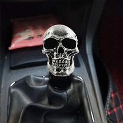 Jialuode Universal Skull Shifter Knob Car Shift Stick Handle Transmission Shifting Head Fit for SUV, Saloon car, Sedan, Truck and Van etc Silver