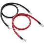 Spartan Power 4 AWG 3 Foot Battery Cable Set Four Gauge Wire Made in America 3 FT with 3/8'' Ring Terminals