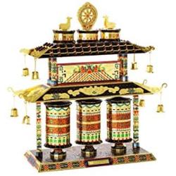 Microworld Tibet Prayer Wheel 3D Metal Puzzle Jigsaw Laser Cut Brain Teaser DIY Model Building Kits Toys J051