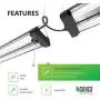 Sunco Lighting 2 Pack Industrial LED Shop Light, 4 FT, Linkable Integrated Fixture, 40W=260W, 5000K Daylight, 4000 LM, Surface + Suspension Mount, Pull Chain, Utility Light, Garage- Energy Star