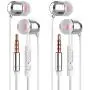 in Ear Headphones Wired Headphone Metal Stereo Heave Bass Earphones with Micphone Mic with Volume Control (Silvery 2pairs) in Ear Headphones Wired Headphone Metal Stereo Heave Bass Earphones with Micphone Mic with Volume Control (Silvery 2pairs)