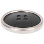 Combination (2 Piece) Button 4 Hole Leather Look With Metal Rim Black / NIkel 40 Line