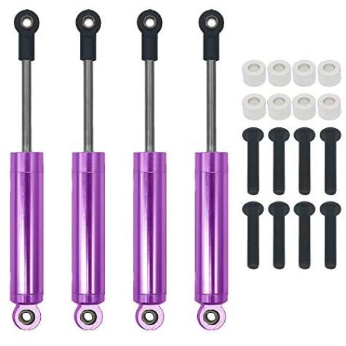 4-Pack Shock Absorber Damper Internal Spring 112mm for 1/10 Crawler Truck HSP HPI AXIAL Tamiya LOSI RC Car Metal Upgraded Parts(Purple)