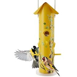 Kingsyard Bird Feeders Outdoor Hanging Wild Bird Feeders Metal Tube Weatherproof Bird Feeder with 6 Ports 1lb Bird Seed Capacity for Oriole Finch Cardinal for Garden Yard NOT Squirrel Proof