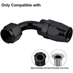 EVIL ENERGY 6AN 90 Degree Swivel Hose End Fitting for Braided Fuel Line Aluminum Black