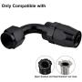 EVIL ENERGY 6AN 90 Degree Swivel Hose End Fitting for Braided Fuel Line Aluminum Black
