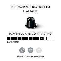 Nespresso Capsules OriginalLine Ristretto Intenso Coffee Pods, Brews, Dark Roast Espresso Coffee, 50 Count (Pack of 5)