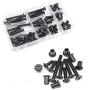 FPVKing 35-Set M6 Hex Drive Socket Cap Bolts Kit, Black Socket Cap Screws Barrel Bolts Nuts Kit for Furniture Bed Crib, M6x15mm/ 20mm/ 25mm/ 30mm/ 35mm/ 40mm/ 50mm