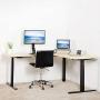 VIVO Black Electric Motor Height Adjustable Corner 3 Leg Standing Desk Frame, Frame Only, Sit Stand Ergonomic L Frame, DESK-V130EB