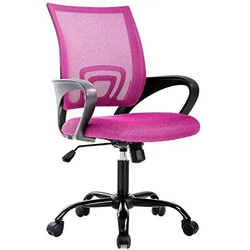 Ergonomic Office Chair Cheap Desk Chair Mesh Computer Chair Back Support Modern Executive Chair Task Rolling Swivel Chair for Women, Men(Pink)