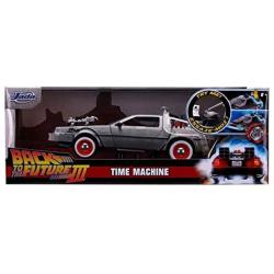 Back to The Future Part III 1:24 Time Machine Die-cast Car Light Up Feature, Toys for Kids and Adults