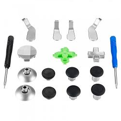 Hisonders 15 in 1 Metal Thumbsticks Joysticks Paddles Dpads Hair Trigger Locks with T8 Open Tool Replacement Parts Kits for Xbox One Elite Controller (Black)