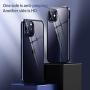 HENGHUI Case Compatible with iPhone 12 Pro Case iPhone 12 Clear Glass Magnetic Case ，Aluminum Metal Bumper Full-Body Protecive Cover Built-in Screen Protector (Blue)