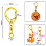 Roctee 50 Piece Key Ring with Chain, Gold D Snap Hook Split Metal Keychain Parts, DIY Crafts Key Ring Hardware with 8mm Open Jump Ring and Connector
