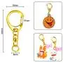 Roctee 50 Piece Key Ring with Chain, Gold D Snap Hook Split Metal Keychain Parts, DIY Crafts Key Ring Hardware with 8mm Open Jump Ring and Connector