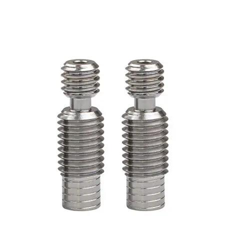 Pack of 2pcs 3D Printer Super Smooth Titanium Alloy V6 Heat Break All Metal Thermal Barrel Feeding Tube V6 Heatbreak Throat for 1.75MM V6 HOTEND and Titan Aero Extruder use
