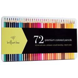 Brilliant Bee Premium Colored Pencils for Adults, Oil Based with Metal Case, 72 Count