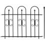 Sunnydaze 2-Piece Decorative Finial Garden Landscape Metal Border Fence, Black, 38 Inches x 49 Inches Per Panel, 8 Feet Overall