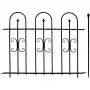 Sunnydaze 2-Piece Decorative Finial Garden Landscape Metal Border Fence, Black, 38 Inches x 49 Inches Per Panel, 8 Feet Overall