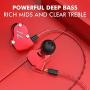 RevoNext QT2S in Ear Monitor Headphones, Triple Driver 2DD+1BA Balanced Armature with Dynamic Metal Shell Noise-Isolating Deep Bass Wired Earbuds with Detachable Cables(Red mic)