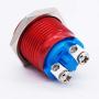 Twidec / 16mm Waterproof Red Metal Shell Momentary Flat Push Button Switch 3A/12~250V SPST 1NO Start Button for car Modification Switch（Quality Assurance for 1 Years） M-16-R-P