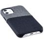 Dockem Wallet Case for iPhone 12 Mini: Built-in Metal Plate for Magnetic Mounting & 1 Credit Card Holder Slot: 5.4'' Luxe M2, Canvas Style Synthetic Leather (Black and Grey)