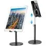 Cell Phone Stand for Desk,Shenboxun Aluminum Cell Phone Holder,Height Angle Adjustable Cell Phone Stand,Metal Base Phone Stand Compatible with All Smartphone,iPhone and Tablet (4-12'') - Black Cell Phone Stand for Desk,Shenboxun Aluminum Cell Phone Holder,Height Angle Adjustable Cell Phone Stand,Metal Base Phone Stand Compatible with All Smartphone,iPhone and Tablet (4-12'') - Black