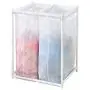 mDesign Laundry Hamper Organizer/Sorter with Metal Stand and 2 Removable Large Mesh Bags - Portable - Double Hamper Design - White mDesign Laundry Hamper Organizer/Sorter with Metal Stand and 2 Removable Large Mesh Bags - Portable - Double Hamper Design - White