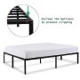 Metal Platform Bed Frame Queen Size Heavy Duty 14 Inch Beds No Box Spring Steel Slat Frames with Storage Black, AQ