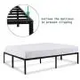 Metal Platform Bed Frame Queen Size Heavy Duty 14 Inch Beds No Box Spring Steel Slat Frames with Storage Black, AQ