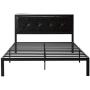 Zinus Cherie Faux Leather Classic Platform Bed Frame with Steel Support Slats, Queen