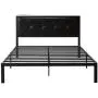 Zinus Cherie Faux Leather Classic Platform Bed Frame with Steel Support Slats, Queen