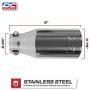 DC Sports EX-1012 Performance Bolt-On Resonated Exhaust Tip with Clamps and Adapters for Universal Fitment on Most Cars, Sedans, and Trucks - Polished Stainless Steel