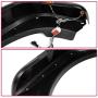 VRracing Smooth Black Front+Rear Pocket Rivet Style Fender Flare-Set w/LED Side for Jeep JK Wrangler 2007-2018 2 Door or 4 Door Model （Unlimited, Rubicon Unlimited）