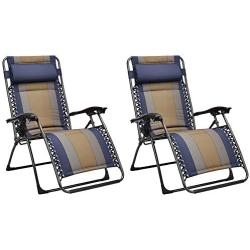 Amazon Basics Padded Zero Gravity Chair- Blue, 2 Pack